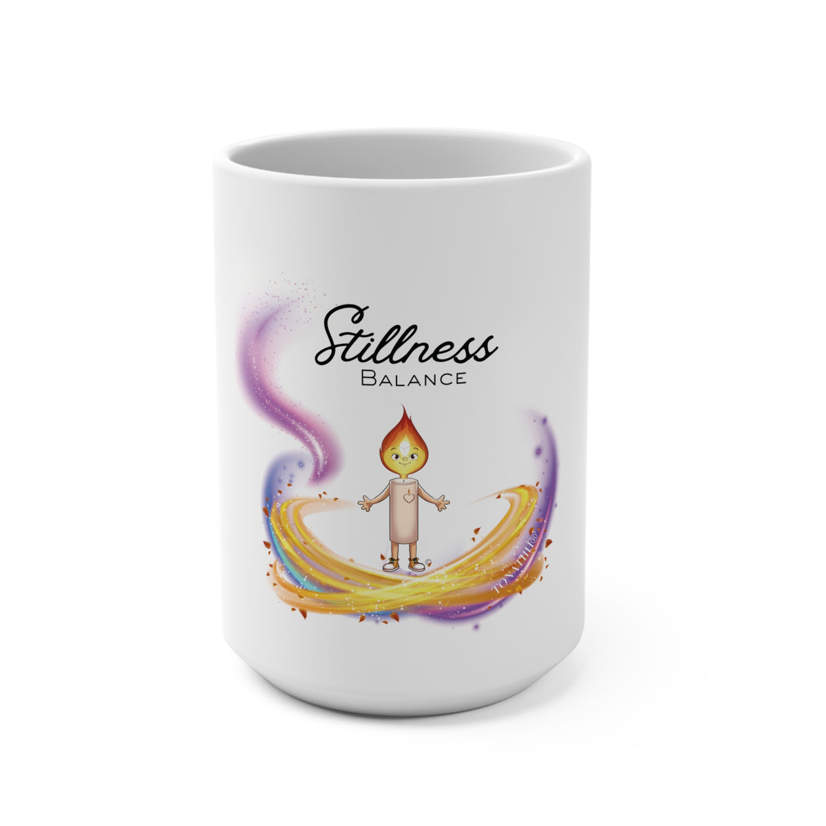 Ceramic Mug — 15oz Mindfulness "Stillness Balance" Cup