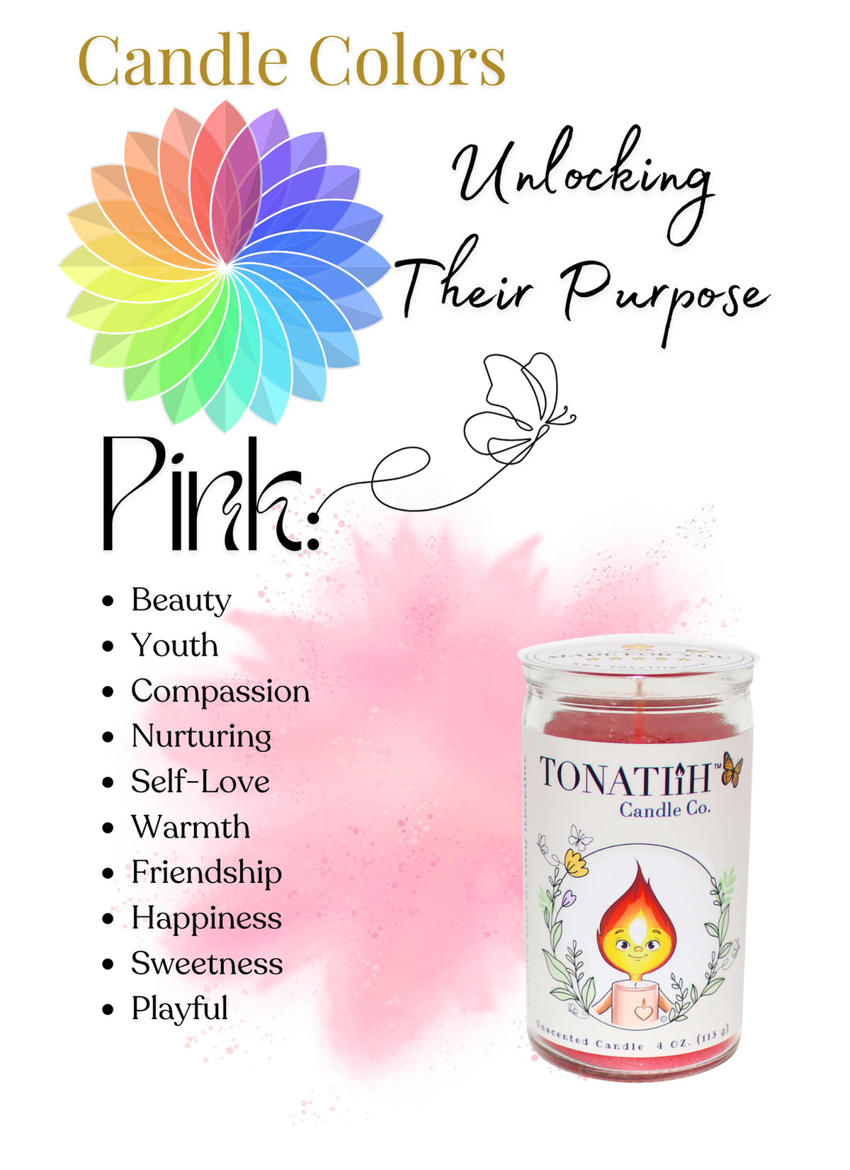 Light Heart -Traditional wax -Pink (4oz)