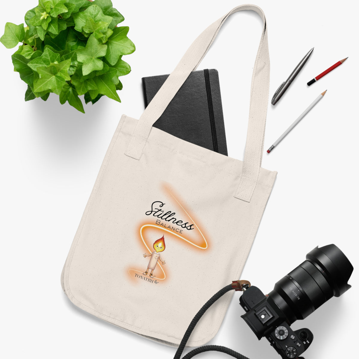 Organic Canvas Tote Bag — Stillness & Balance