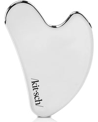 Kitsch Stainless Steel Gua Sha Facial Tools - Guasha Tool for Face, Face Sculpting Tool, Jawline Shaper, Double Chin Reducer, Body Gua Sha Tools, Lymphatic Drainage Massager, Facial Skin Care - Silver