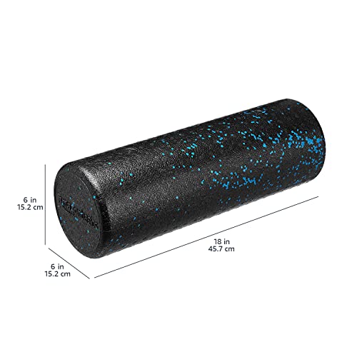 Amazon Basics High Density Foam Roller for Exercise and Recovery, 18 Inches, Blue Speckled