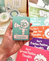 Open The Joy Anxiety Management Box for Kids - DIY Wooden Mailbox, Air-Dry Clay Kit, Origami Crafts, Confidence Cards, and Emotional Learning Activities - Ages 4+