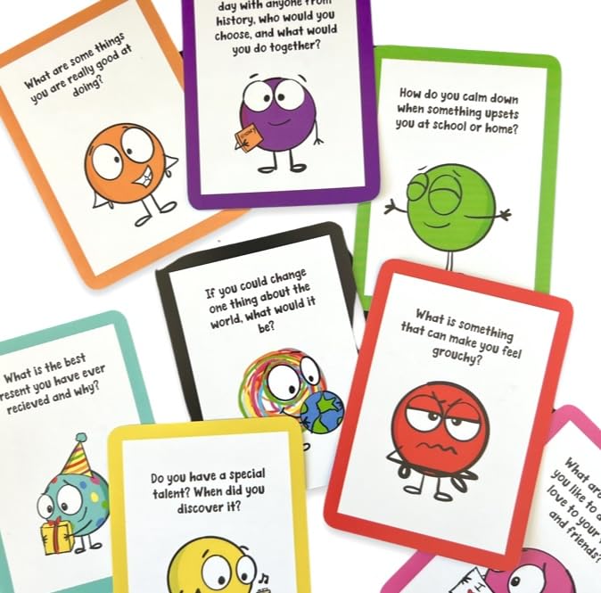 A Little SPOT 101 Get to Know Me Conversation Cards for Kids-Build Connections, Perfect Conversation Starters, Take Anywhere