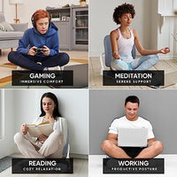 Dual-Backrests Ergonomic Floor Chair with Back Support - Meditation Foldable Chairs for Adults