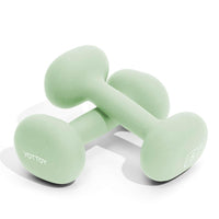 YOTTOY Dumbbell Set of 2,2-15 Pound Hand Weights for Women, Non-Slip Hand Weights for Home Gym, Strength Training, and Full-Body Workouts (Green, 5LB-Pair)