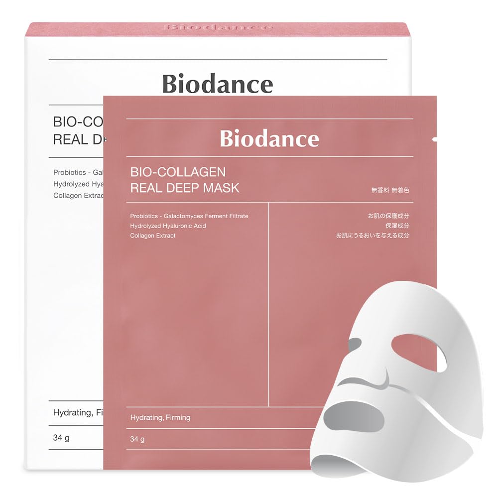 BIODANCE Bio-Collagen Real Deep Mask, Hydrating Overnight Hydrogel Mask, Pore Minimizing, Elasticity Improvement, 34g x4ea