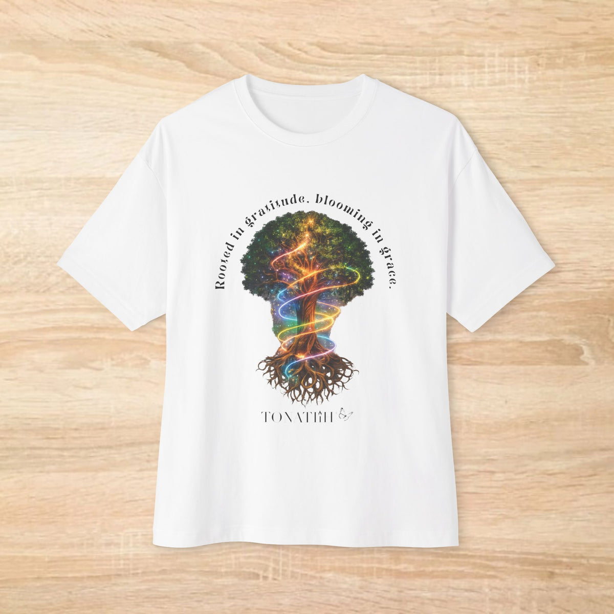 Women's T-shirt -"Rooted in Gratitude, Blossoming in Grace"