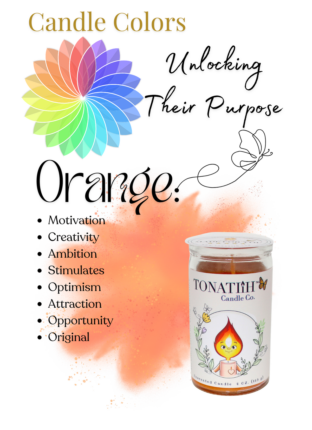 Light Heart -Traditional wax -Orange (4oz)