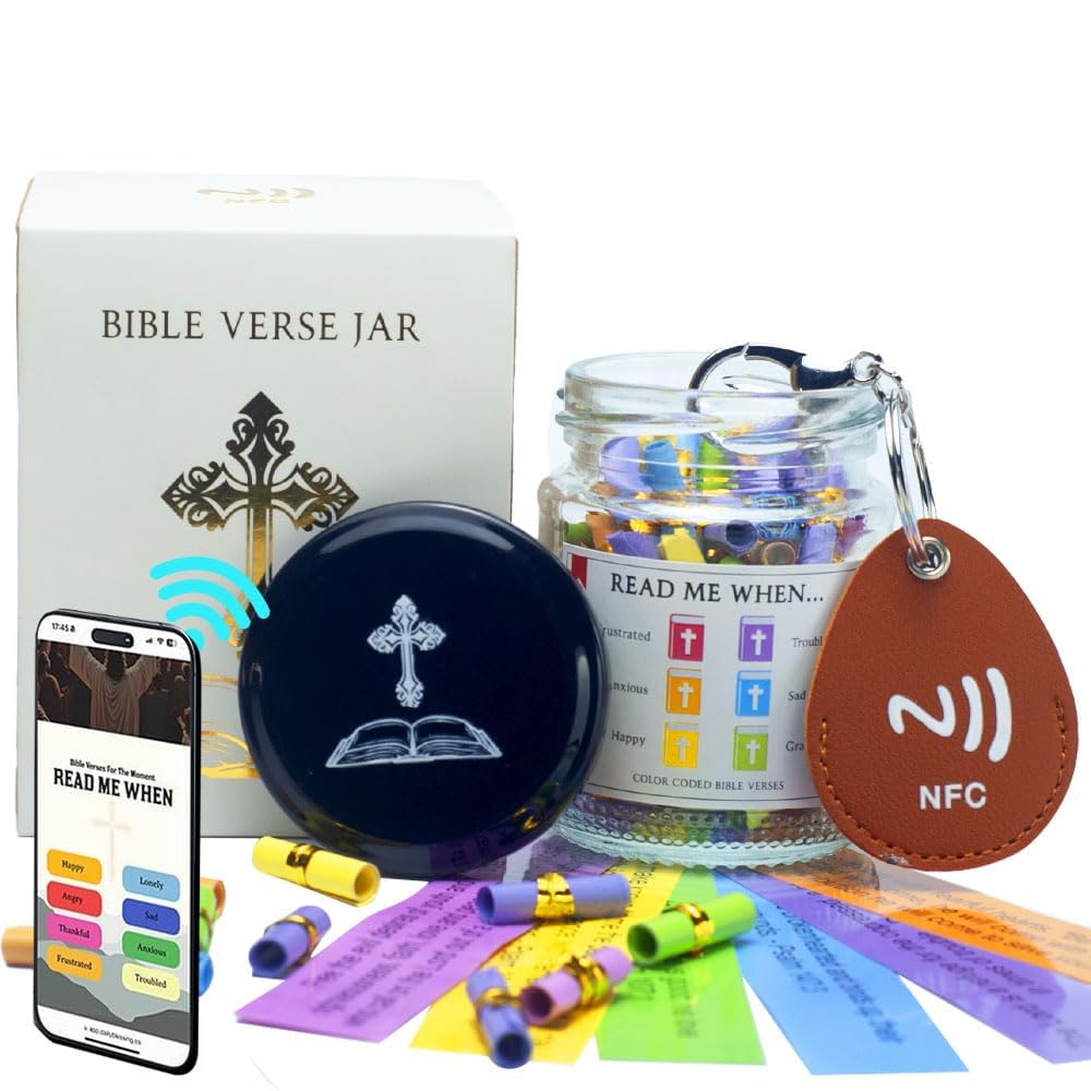 Bible Verse Jar, Bible Verse Jar and Keychain NFC, Graduation Gifts For Her, Gifts for Mom, Christian Gifts for Women, Bible Accessories Women, Birthday Gifts for Women, Christian Gifts