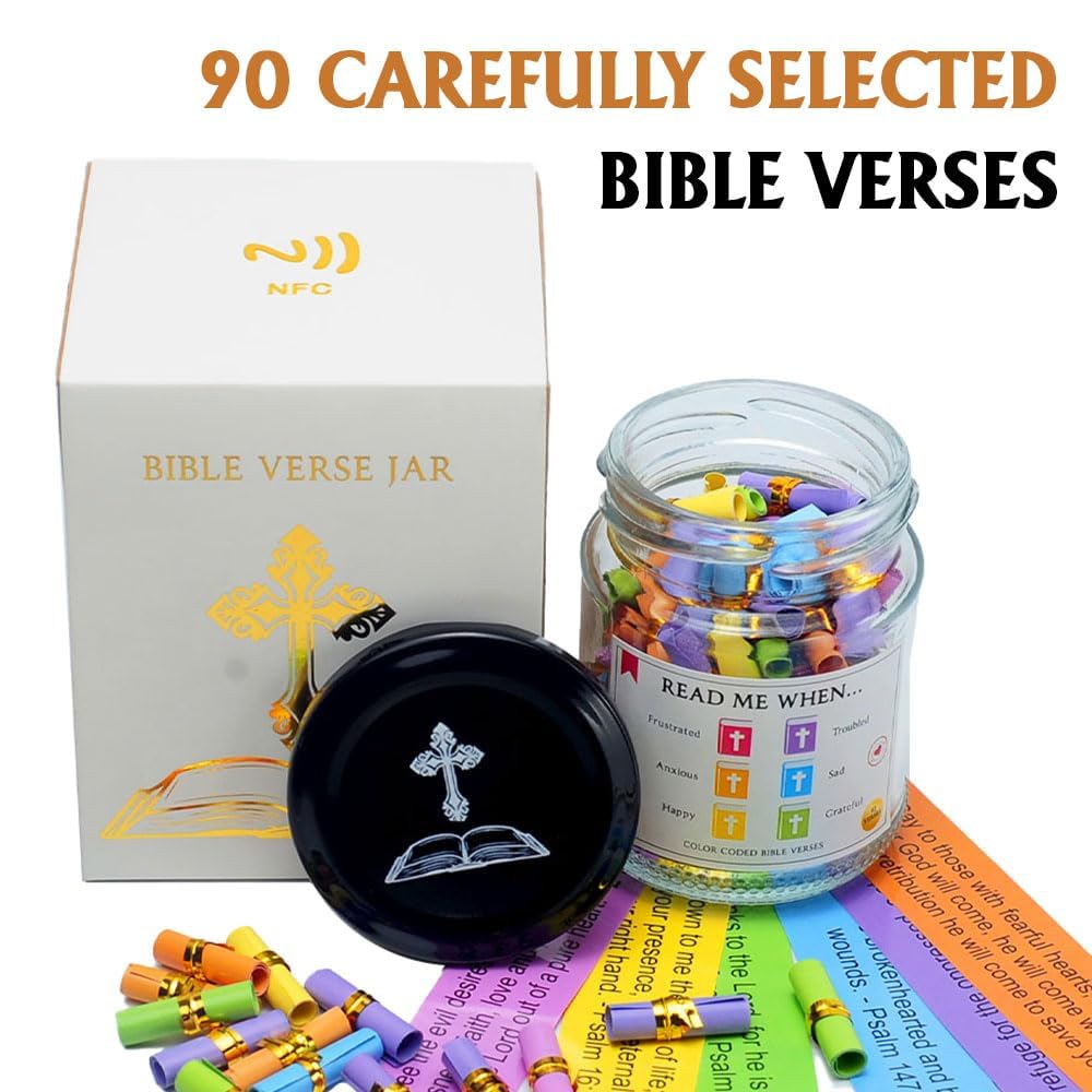 Bible Verse Jar, Bible Verse Jar and Keychain NFC, Graduation Gifts For Her, Gifts for Mom, Christian Gifts for Women, Bible Accessories Women, Birthday Gifts for Women, Christian Gifts