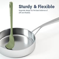 ChefAide 5 Pieces Silicone Spatula Set, Food Grade Rubber Spatula, Upgrade Strong Handle with Ergonomic Grip, Heat Resistant Up to 600°F for Nonstick Cookware, Cooking Candy Series