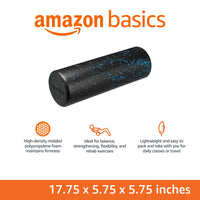 Amazon Basics High Density Foam Roller for Exercise and Recovery, 18 Inches, Blue Speckled