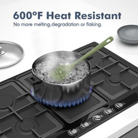 ChefAide 5 Pieces Silicone Spatula Set, Food Grade Rubber Spatula, Upgrade Strong Handle with Ergonomic Grip, Heat Resistant Up to 600°F for Nonstick Cookware, Cooking Candy Series