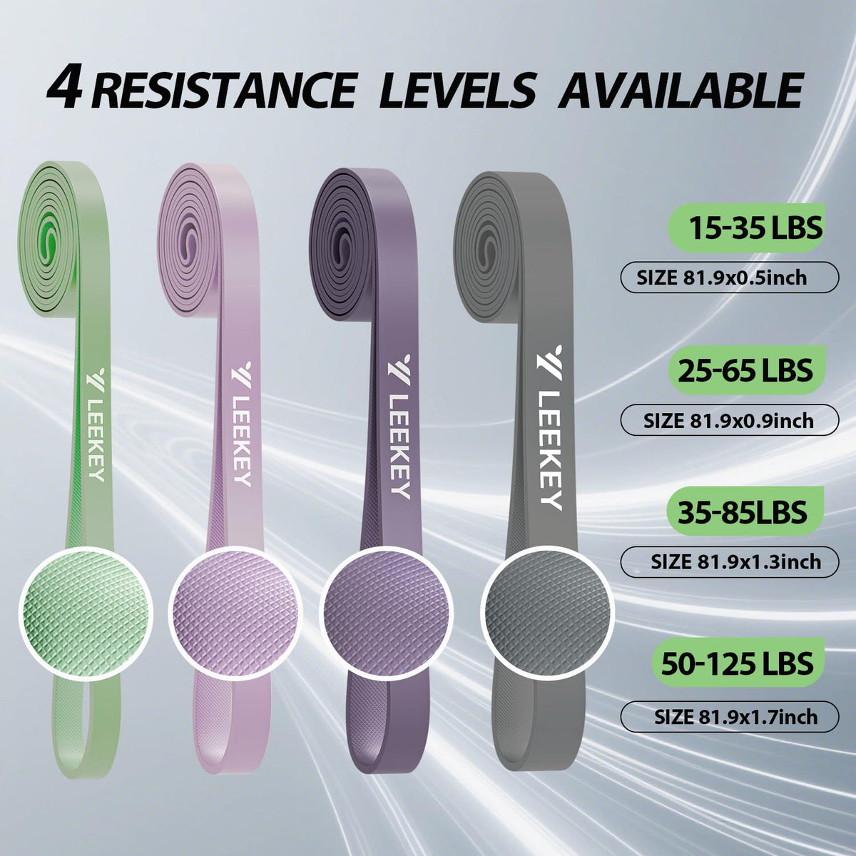 LEEKEY Resistance Bands Set for Pull-Up Assistance & Full-Body Training, Multi-Level Exercise Bands with Bag for Home Workouts, Physical Therapy, Strength Training (Men/Women)