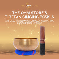 Ohm Store 5" Tibetan Singing Bowl Set — Meditation Sound Bowl Handcrafted in Nepal for Yoga, Chakra Healing, Mindfulness, and Stress Relief