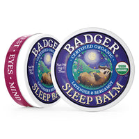 Badger Sleep Balm, Organic Essential Oil Aromatherapy Natural Sleep Aid for Adults & Kids, Relaxing & Calming Lavender & Bergamot Anxiety Relief & Natural Sleep Help, .75 oz Tin