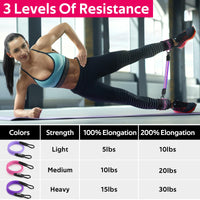 WALITO Ankle Resistance Bands with Cuffs, Ankle Bands for Working Out, Ankle Straps for Women, Exercise Bands for Legs and Butt, Booty Workout Equipment for Kickbacks Hip Fitness Training