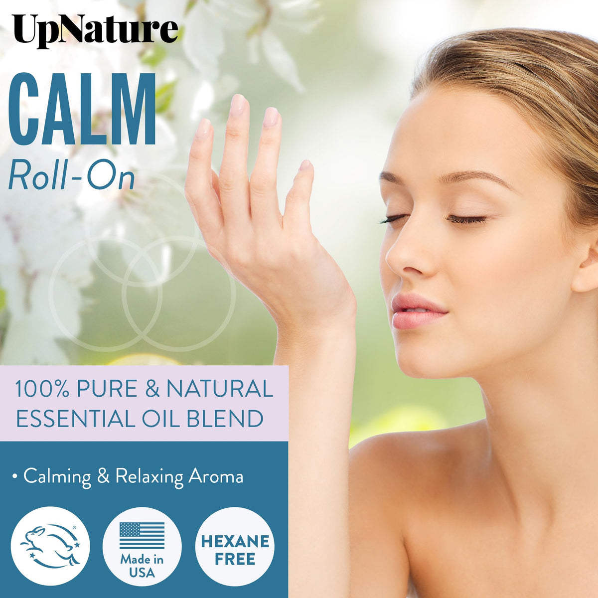 UpNature Calm Essential Oil Roll On - 100% Natural Stress Relief Aromatherapy - Self Care Gifts for Women & Men