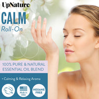 UpNature Calm Essential Oil Roll On - 100% Natural Stress Relief Aromatherapy - Self Care Gifts for Women & Men