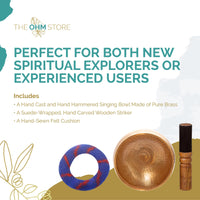 Ohm Store 5" Tibetan Singing Bowl Set — Meditation Sound Bowl Handcrafted in Nepal for Yoga, Chakra Healing, Mindfulness, and Stress Relief