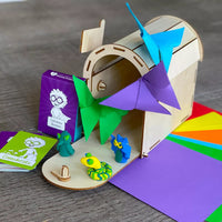 Open The Joy Anxiety Management Box for Kids - DIY Wooden Mailbox, Air-Dry Clay Kit, Origami Crafts, Confidence Cards, and Emotional Learning Activities - Ages 4+
