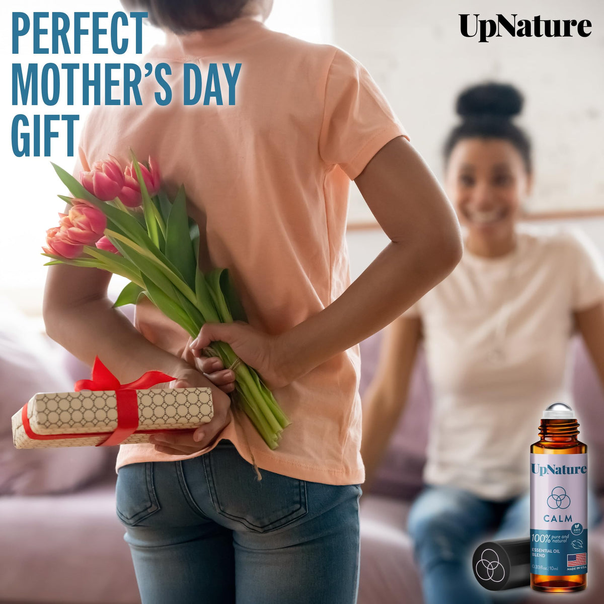 UpNature Calm Essential Oil Roll On - 100% Natural Stress Relief Aromatherapy - Self Care Gifts for Women & Men