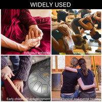 AKLOT Steel Tongue Drum 10 Inches 11 Notes - Percussion Instruments - Sound Healing; Meditation tool, Calming tool