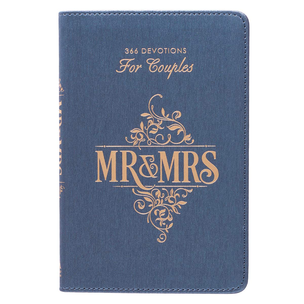 Mr. & Mrs. 366 Devotions for Couples Enrich Your Marriage and Relationship Blue Faux Leather Flexcover Devotional Gift Book w/Ribbon Marker