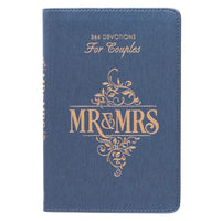 Mr. & Mrs. 366 Devotions for Couples Enrich Your Marriage and Relationship Blue Faux Leather Flexcover Devotional Gift Book w/Ribbon Marker