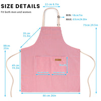 BeLuyi 2 Pack Adjustable Bib Apron with 2 Pockets Chef Cooking Kitchen Restaurant Aprons for Women Men (Blue/Red Pinstripes)