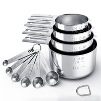 TILUCK Stainless Steel Measuring Cups & Spoons Set, Cups and Spoons,Kitchen Gadgets for Cooking & Baking (10)