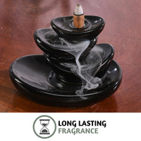 Folkulture Backflow Incense Cones | Set of 6 Waterfall Incense Cones | Lavender Dragon’s Blood Palo Santo & Cedar Patchouli Sandalwood Nag Champa Inscents-Cones for Gifts for Mom (AM to PM Healing)