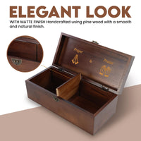 Generic Prayer Box, with Double Sided Cards, Engraved Gold Lettering, Designed Interior, Brown, xinke 3