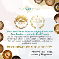Ohm Store 5" Tibetan Singing Bowl Set — Meditation Sound Bowl Handcrafted in Nepal for Yoga, Chakra Healing, Mindfulness, and Stress Relief