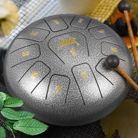 AKLOT Steel Tongue Drum 10 Inches 11 Notes - Percussion Instruments - Sound Healing; Meditation tool, Calming tool