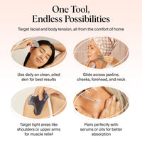 Kitsch Stainless Steel Gua Sha Facial Tools - Guasha Tool for Face, Face Sculpting Tool, Jawline Shaper, Double Chin Reducer, Body Gua Sha Tools, Lymphatic Drainage Massager, Facial Skin Care - Silver