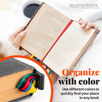 Superior Essentials Magnetic Bible Bookmark - Genuine Leather, Attachable Bible Ribbon Bookmarks for Book Lovers with 5 Strings - No More Flipping Pages Using Our Bible Page Marker (1PC, Rainbow)