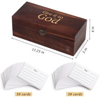 Generic Prayer Box, with Double Sided Cards, Engraved Gold Lettering, Designed Interior, Brown, xinke 3