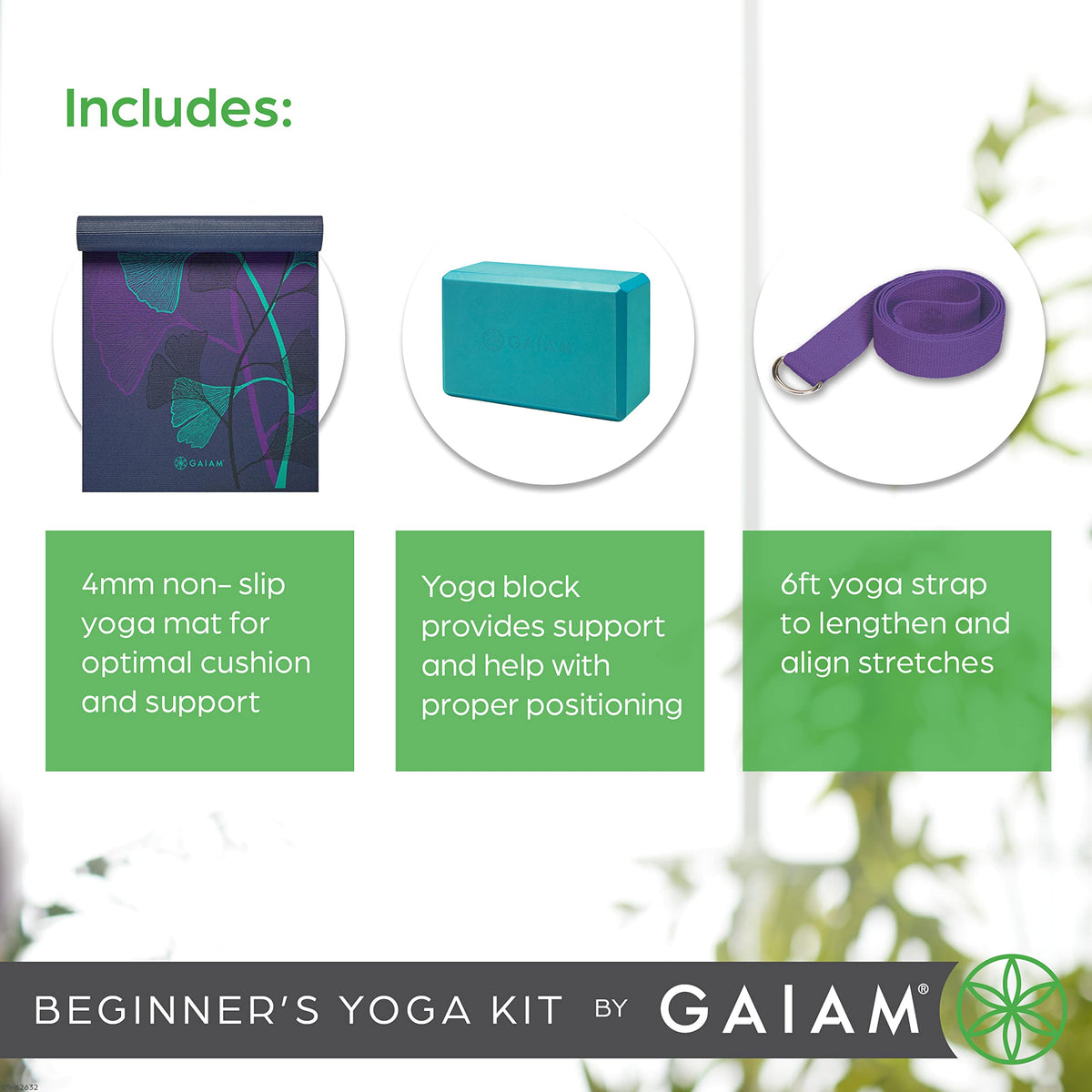 Gaiam Beginner's Yoga Kit, Lily Shadows