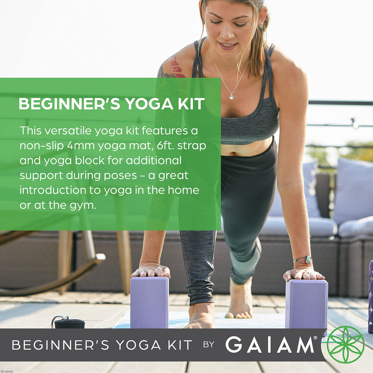 Gaiam Beginner's Yoga Kit, Lily Shadows