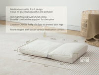 Halotribe Meditation Cushion, Meditation Pillow and Zabuton 2-in-1 Portable