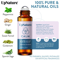 UpNature Calm Essential Oil Roll On - 100% Natural Stress Relief Aromatherapy - Self Care Gifts for Women & Men