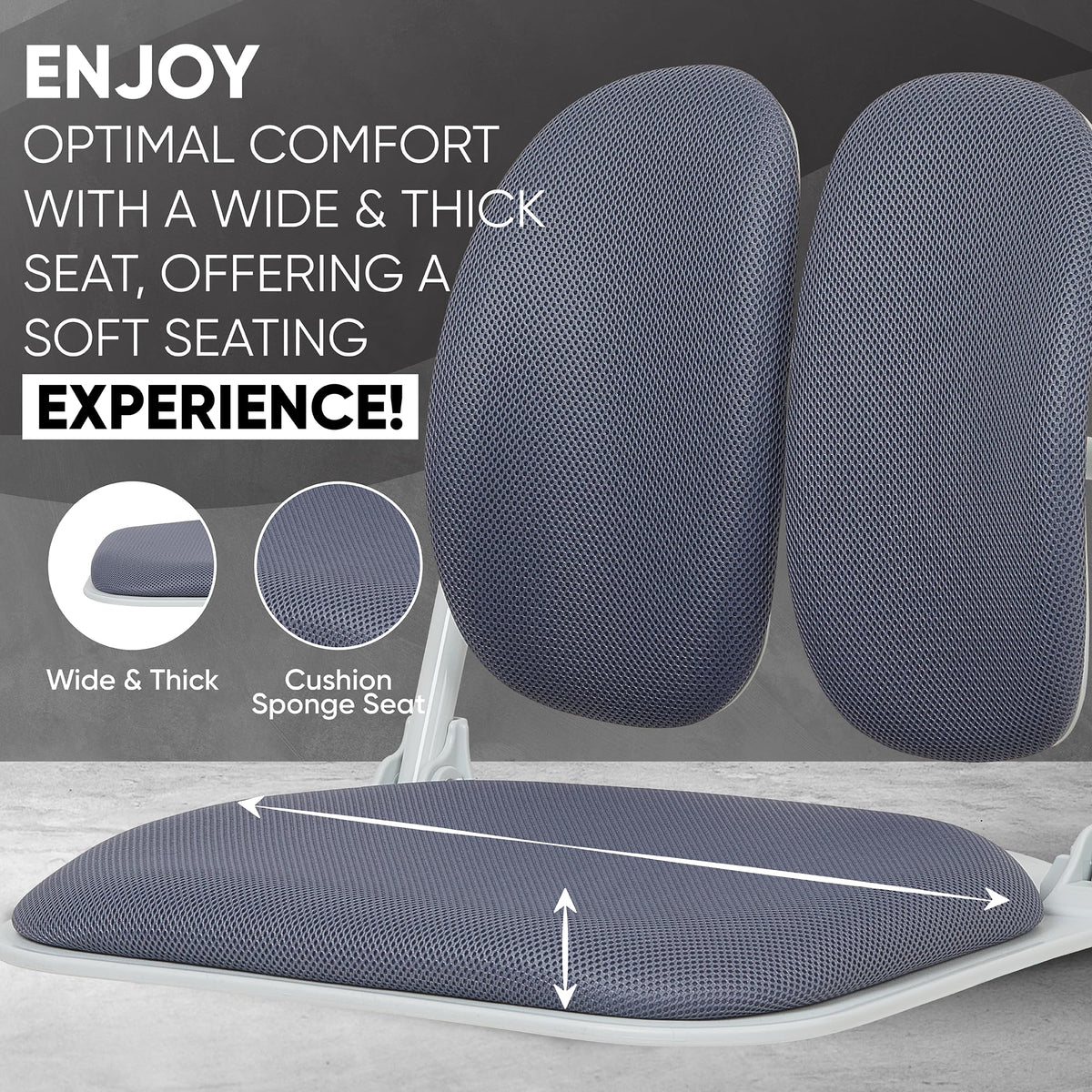 Dual-Backrests Ergonomic Floor Chair with Back Support - Meditation Foldable Chairs for Adults