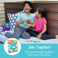 Open The Joy Let’s Chat 3-in-1 Conversation Starters Cards for Kids - Grab and Go Travel Card Games for Car, Airplanes - Talk, Think, Joke Cards - Ages 4+