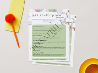 Spirit of the Entrepreneur Prayer